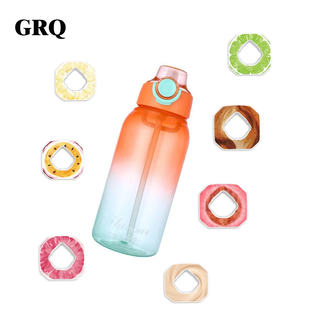 New Flavored Water Bottle 1000ML Creative 0 Sugar 0 Calorie Two-color Gradient Fruity Cup With Straw Air Up Scent Cup