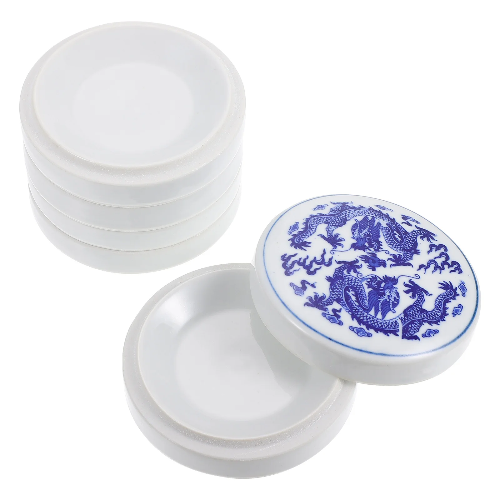 

Stackable Porcelain Painting Palette with Lid Tray Trays Ceramic Ink Dish 5 Layers Plate Mixing