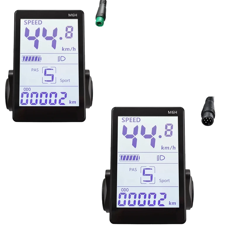 

M6H Electric Bike LCD Display Meter Dashboard 24V-60V Universal E Scooter LCD Panel Screen Parts For Electric Bike (5PIN)