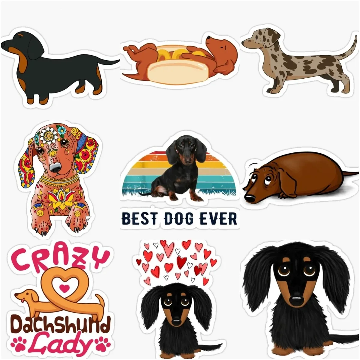 

Dachshund Dog Pets Creative Sticker Motorcycle Car Truck Camper Wall Door Room Glass Helmet Camper Off-road Doghouse Decal PVC