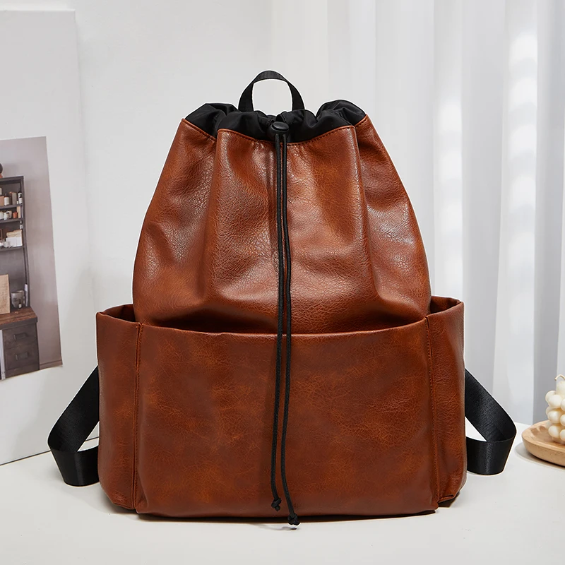 

Trendy New Style Foldable Drawstring Travel Backpack, Lightweight, Large Capacity, Fashionable and Versatile School Bag for Women