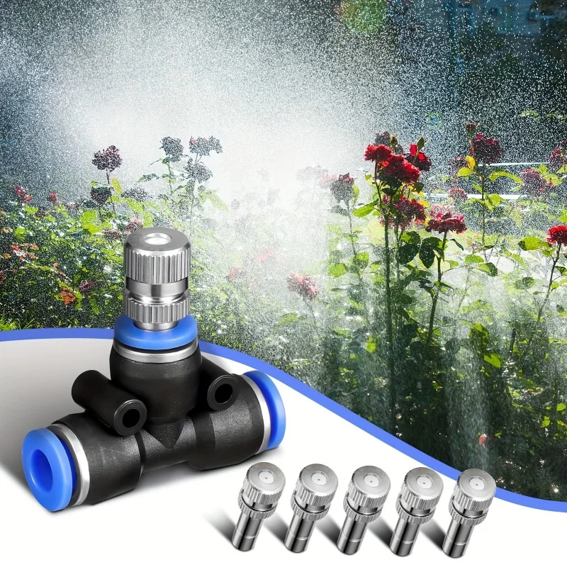 

10PCS 6mm Low-pressure Misting Nozzles 0.1/0.3/0.5/0.7 mm Fine Atomization Sprayer Cooling Irrigation landscaping Tool
