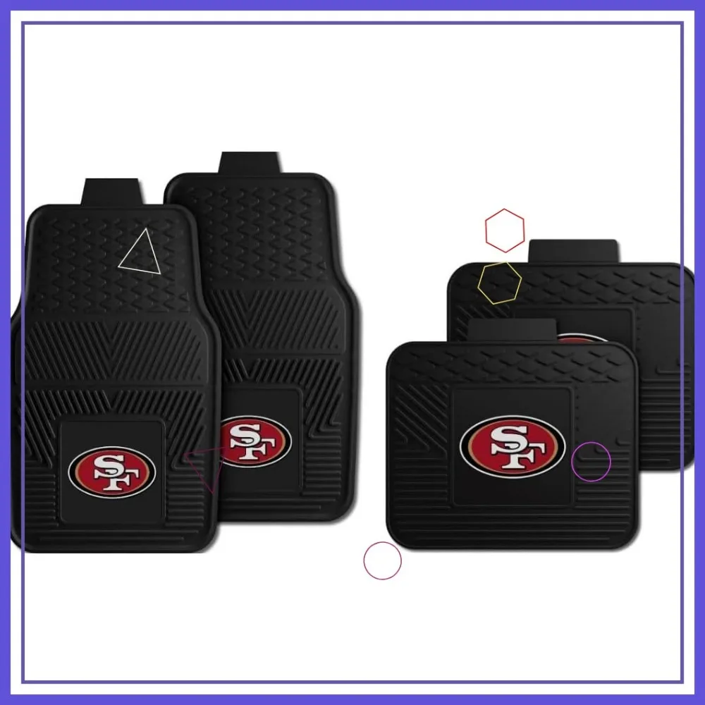 

Set of 4 NFL Car Mats with 3D Team Logo, All-Weather Protection for Cars, SUVs, Pickups - Universal Fit