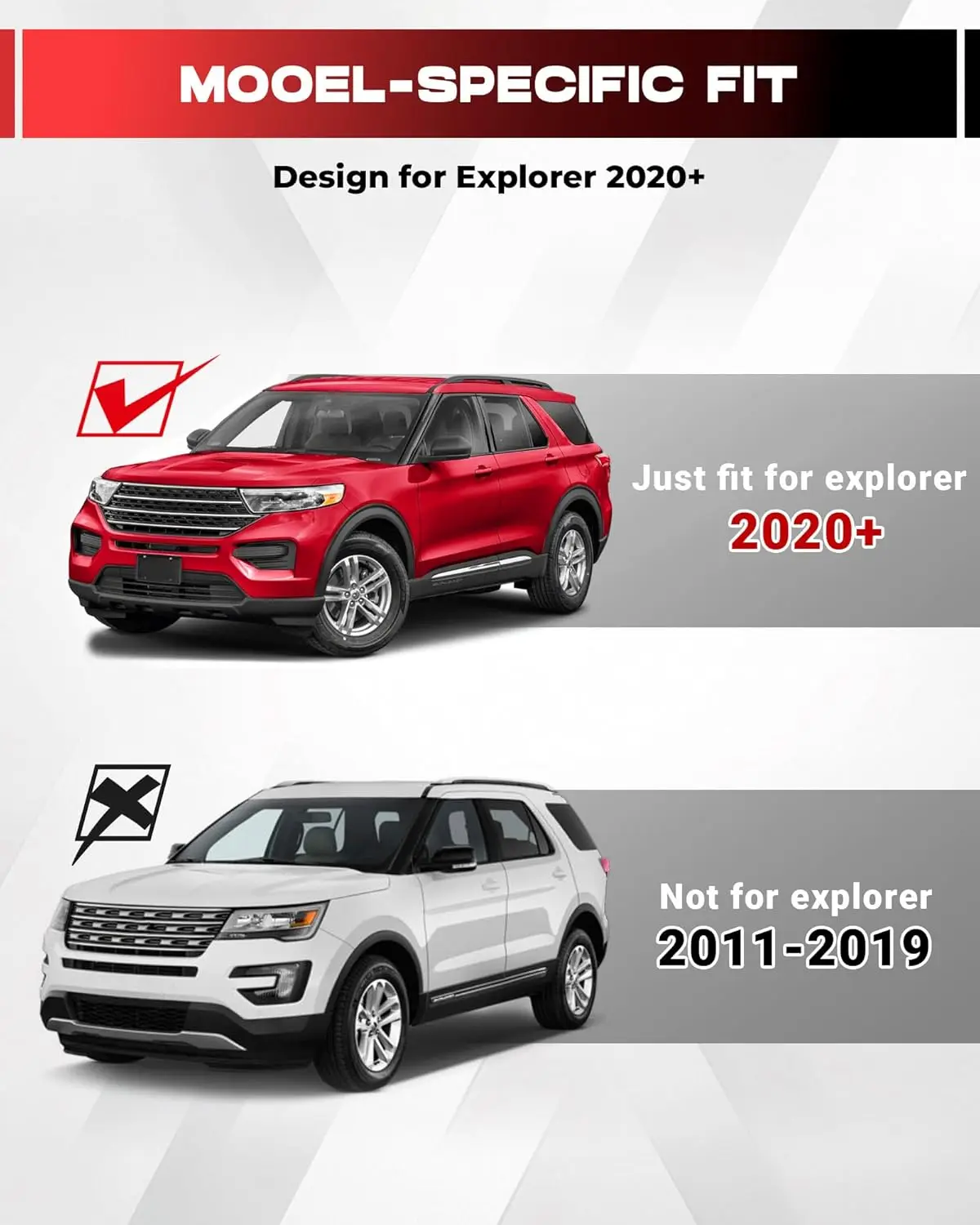 Running Boards for 2020 - 2026 SUVs, Carbon Steel, Black, with Mud Flaps and Anti - Slip Design