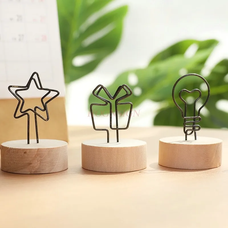 3 Buah Klip Catatan Kayu Klip Foto Lucu Ornamen Dekorasi Desktop