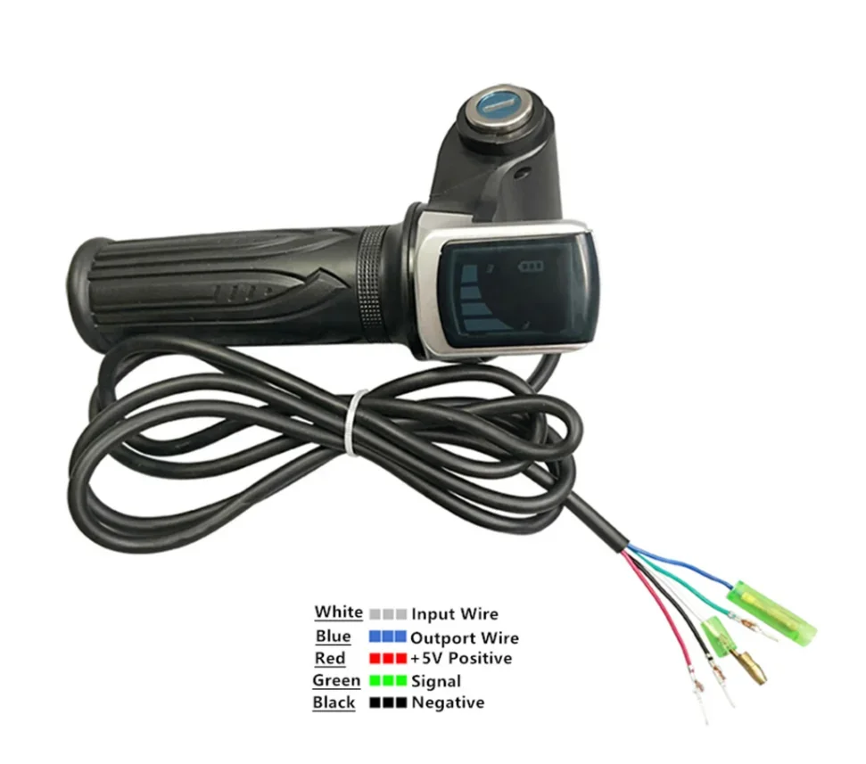 1 Pair 24-48V Universal Electric Handle Bike Twist Throttle With LCD Display Indicator Gas Handle Throttle Lock Key Accessories