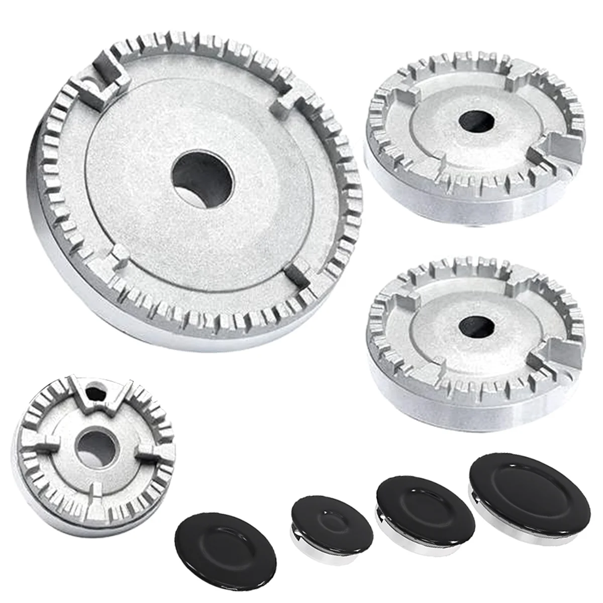 Набор шляп для плиты Крышка плиты, крышка горелки газовой плиты для духовки Коронка пламени, модернизированная крышка пламени газовой горелки Подходит для большинства горелок газовой плиты