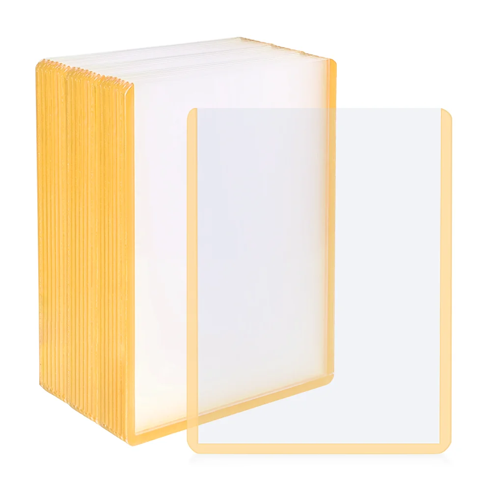 25PCS Colorful Borders Hard Plastic Sleeves Game Cards Outer Protector, for Photo /PTCG / Baseball Card, Trading Cards Storage