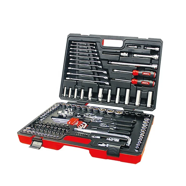 Hot Selling Vehicle Tools Hand Tools 120+1pcs Luxury Metric Comprehensive Tools Set with Tray for Automotive Repair