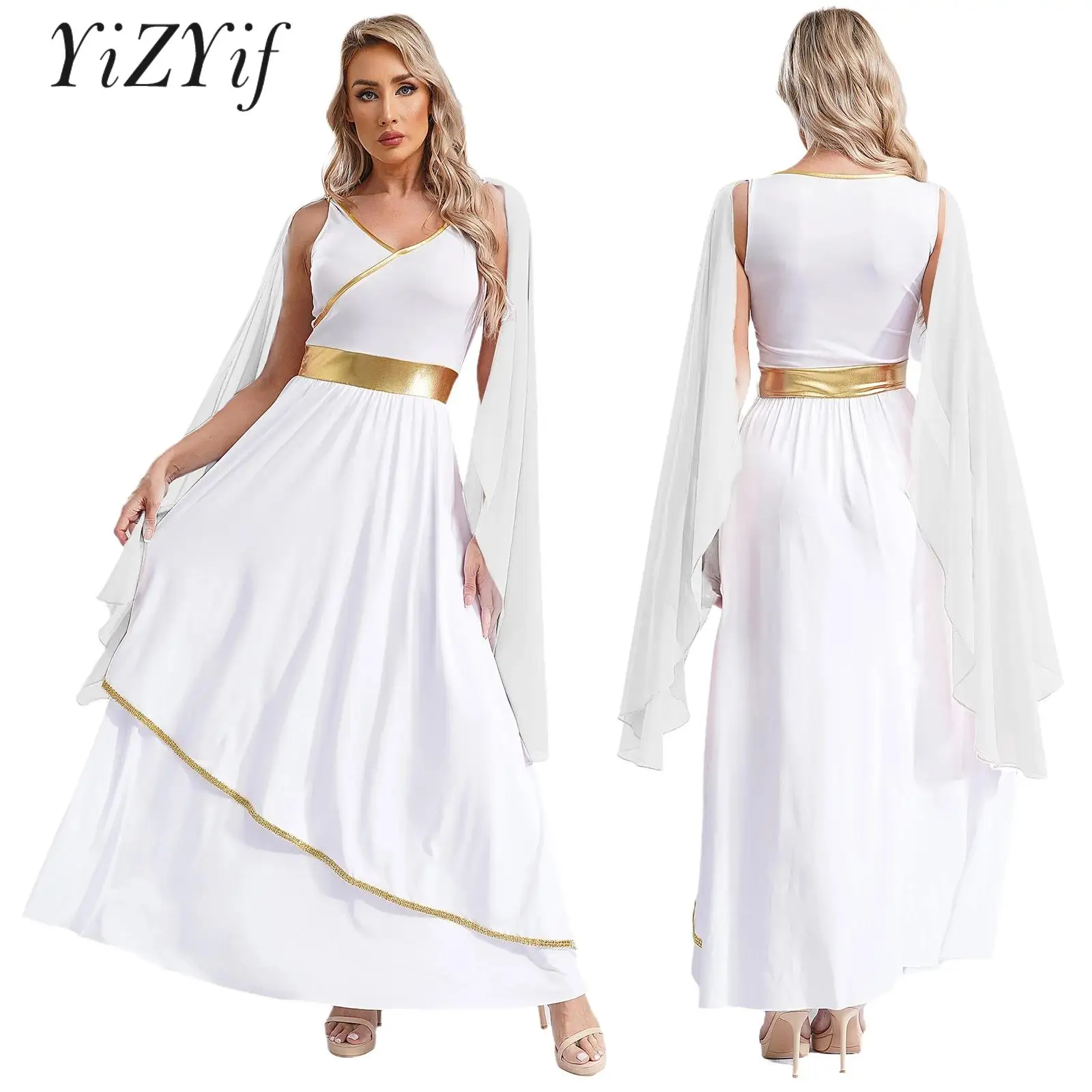 

Women's Ancient Greek Princess Dress Toga Costume Chiffon Robe Gown Carnival Fancy Party Theme Show Choir Worship Church Robe