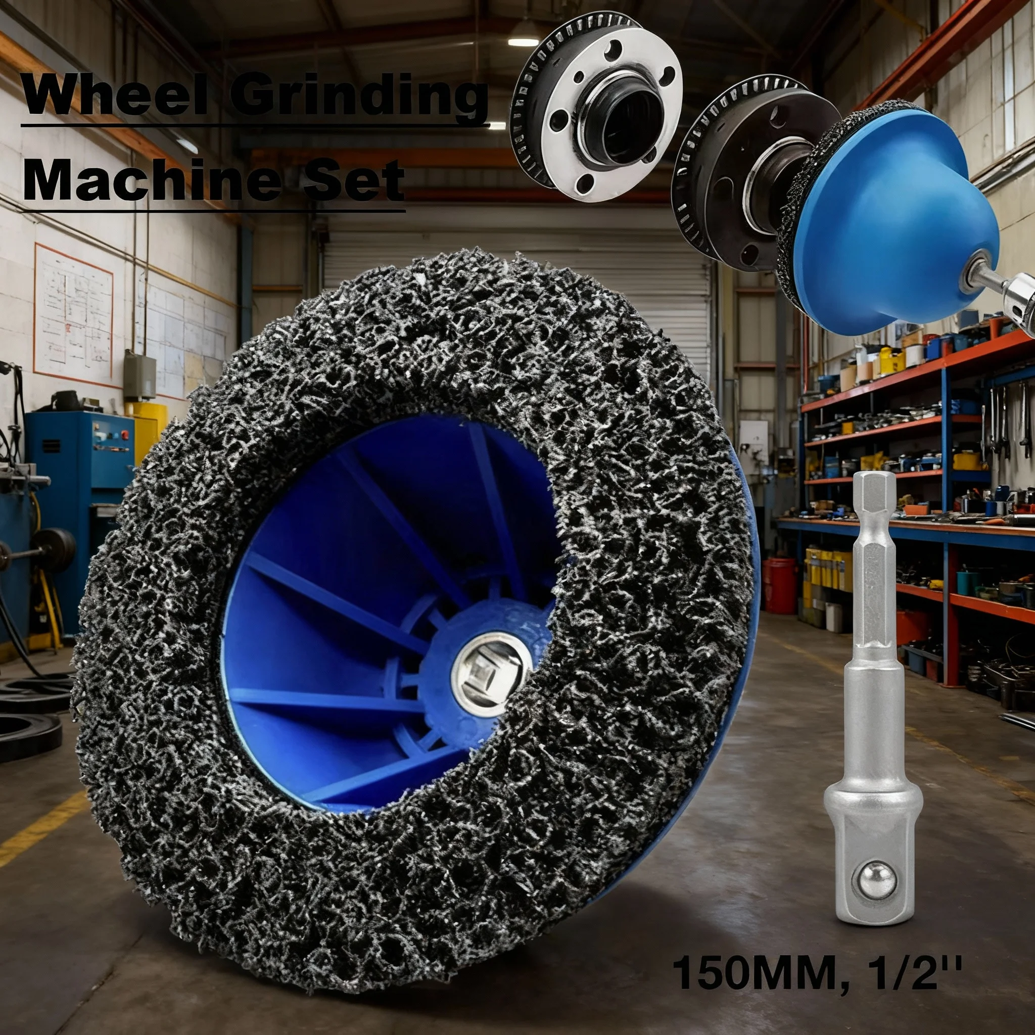 

Шлифовальный инструмент для дисков колес, удаление ржавчины с дисков и ободов, 150 мм, для аккумуляторных/пневматических дрелей