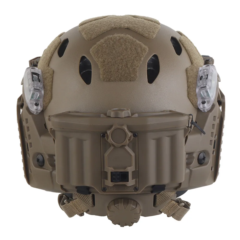 Wosport Modular ARC Rail SF Helmet Set, Adjustable 5-Position Rail, Integrated LED & Signal Lights for Airsoft Training Gear