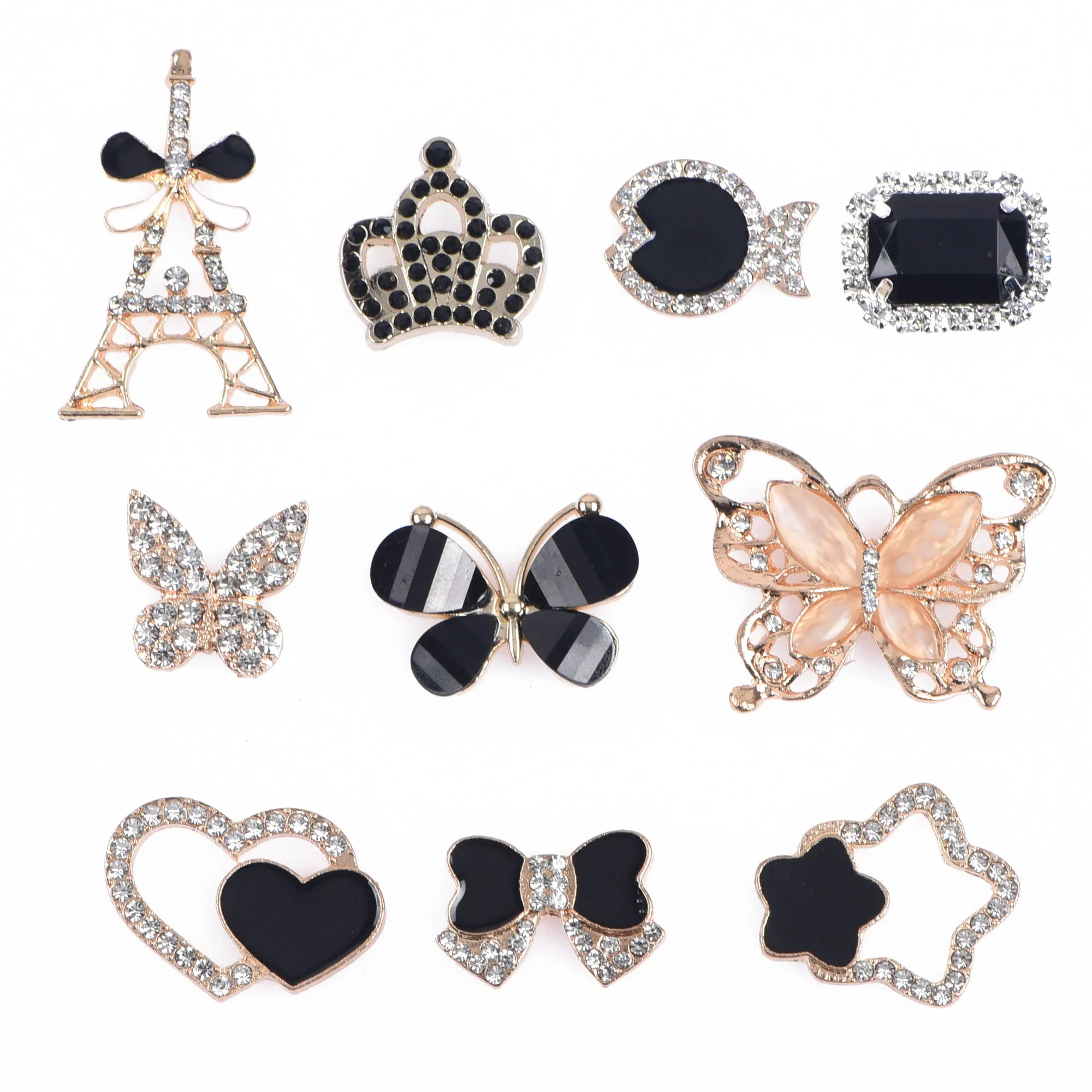 1pcs Fashion Accessries Shoe Charms Bling Butterfly Diamond Flower Shoes Decoration Men Women Party Favor