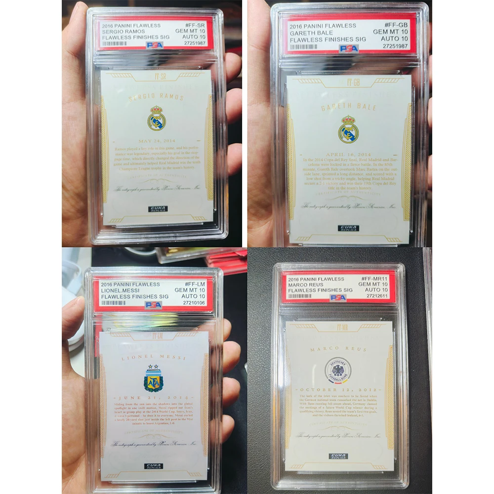 PANINI DIY Homemade Rating Card Brick Messi Ronaldo Mbappe SERGIO RAMOS GARETH BALE Laser signature football boy birthday gift - view 5