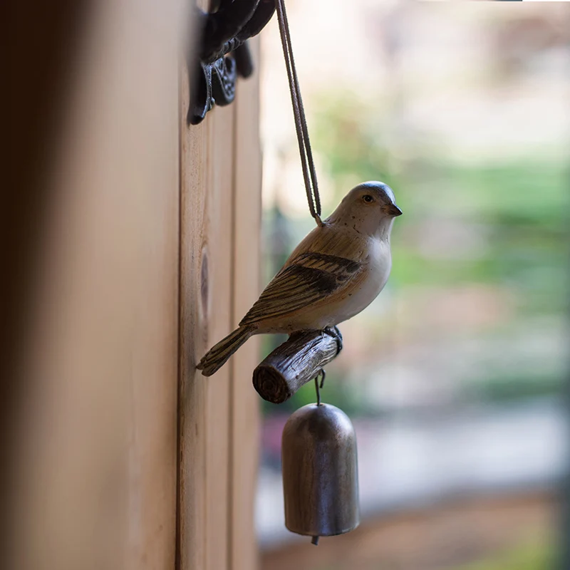 Little bird wind chime resin pendant decoration villa courtyard country art retro pastoral grocery garden