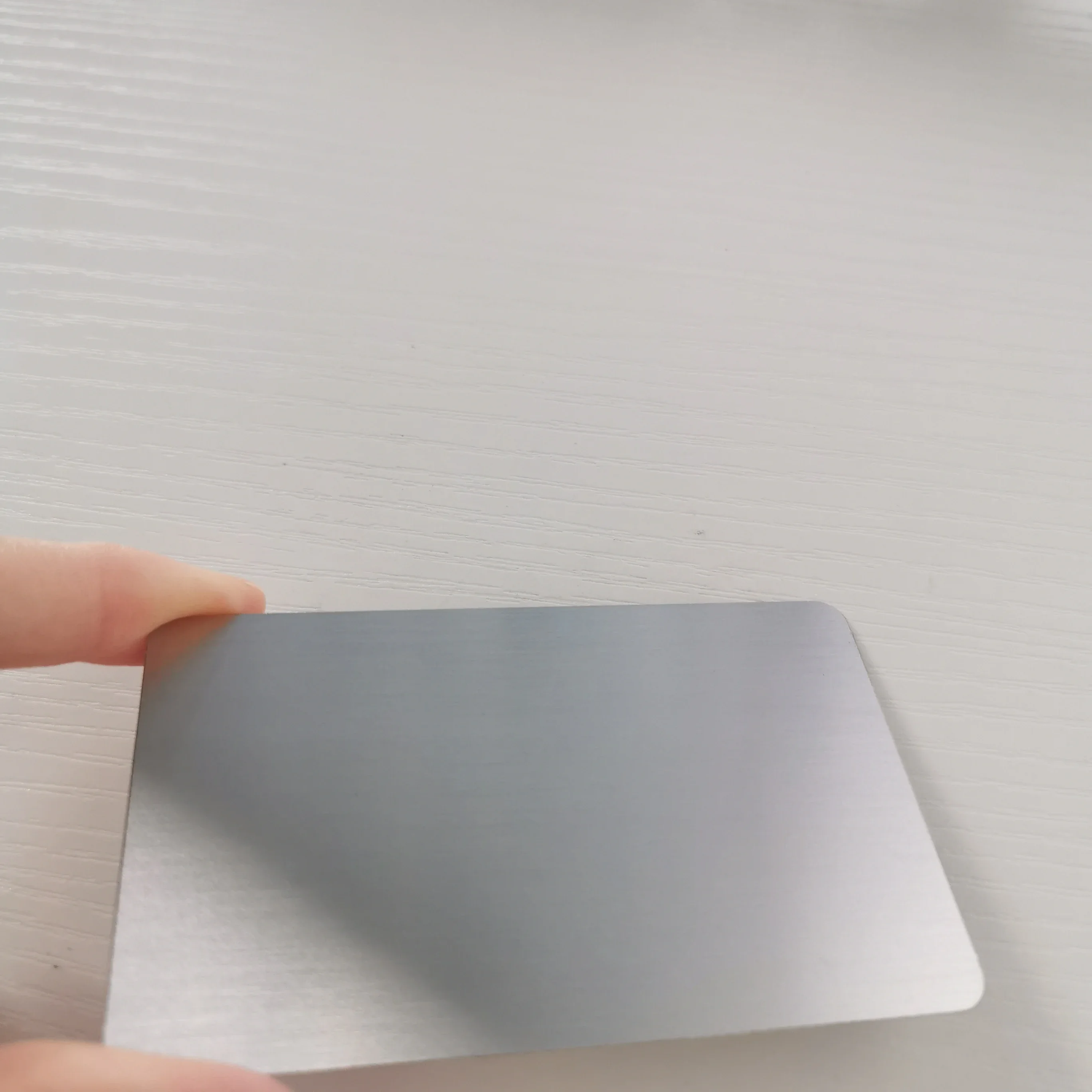 بطاقة عمل معدنية بسمك 0.8 مم، بطاقة عمل مؤكسدة من الفولاذ المقاوم للصدأ مع حجم بطاقة الائتمان