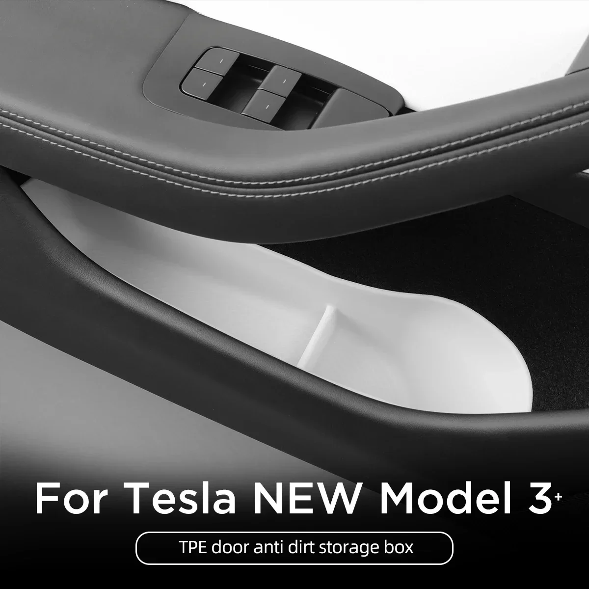 Car Door Storage Box For Tesla Model 3 Highland 2023 2024 TPE Gate Slot Anti Dirty Storage Organizer Tidying Car Accessories