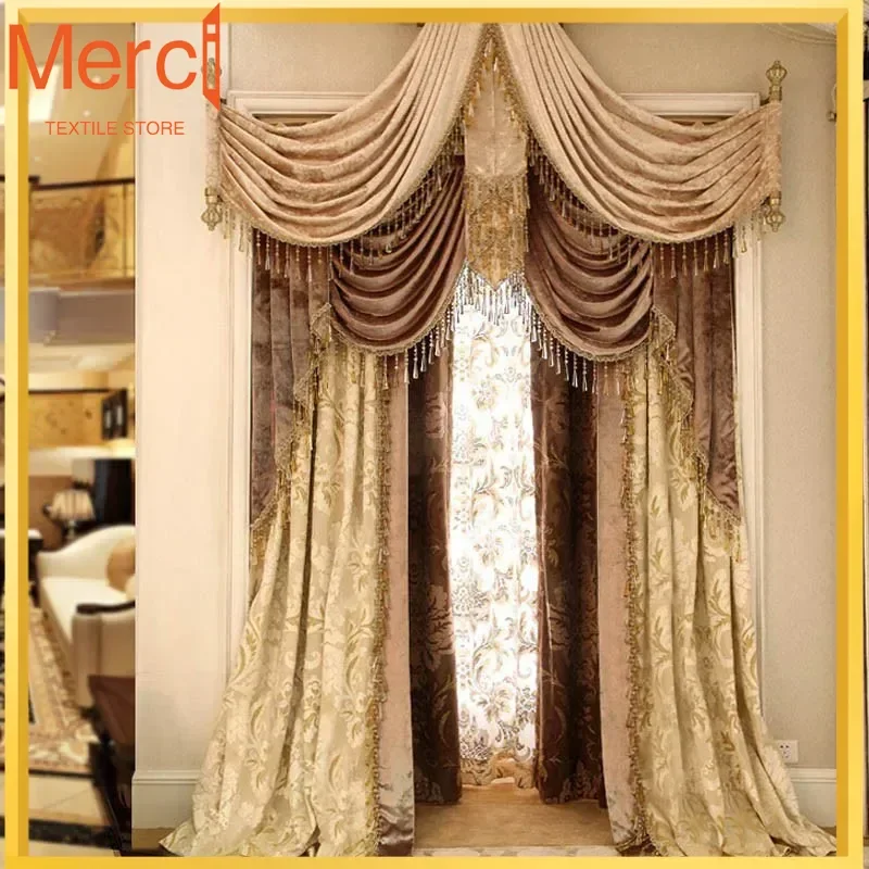 Most Gold Punch Ring Rod Stick Pole Classical Curtains Curtains For Windows Extreme Luxury Drapes Finish Curtains For Bedroom