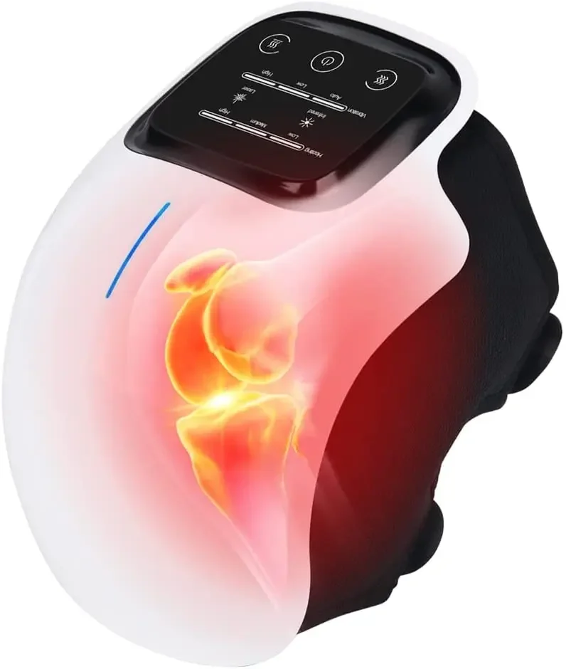 LED Touch Screen Infrared Knee Massager Pain Relief Vibrating Heating Electric Knee Massager