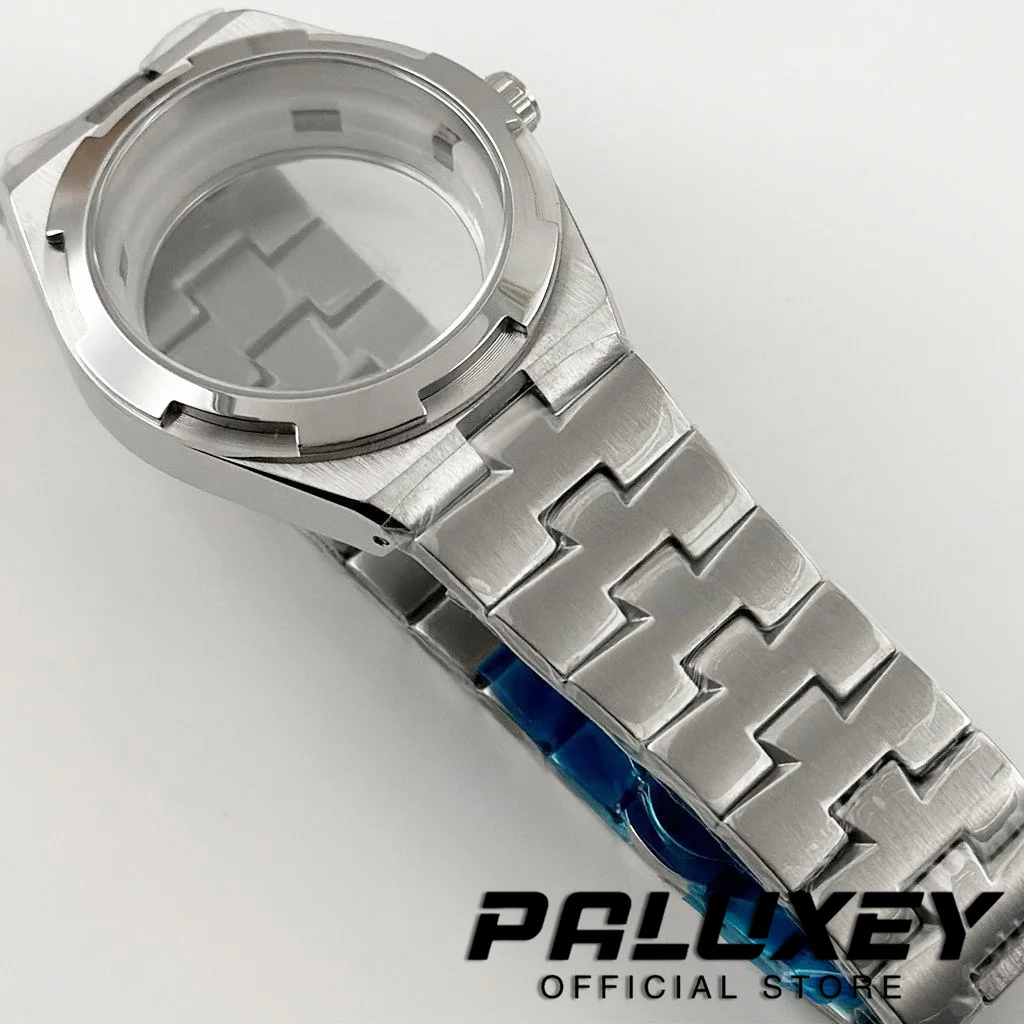 41mm fit Overseas Serieswatch case NH34 NH35 NH36 NH70 NH72 Movement Watch Part Mod Brush Finish Bracelet For 33mm Dial