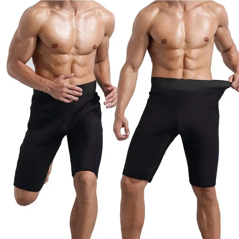 Men's Sauna Sweat Pants Tummy Tuck Sweat Shaping Pants Tight Fat Burning Slimming Shorts Weight Loss Slimming Bundle Pants