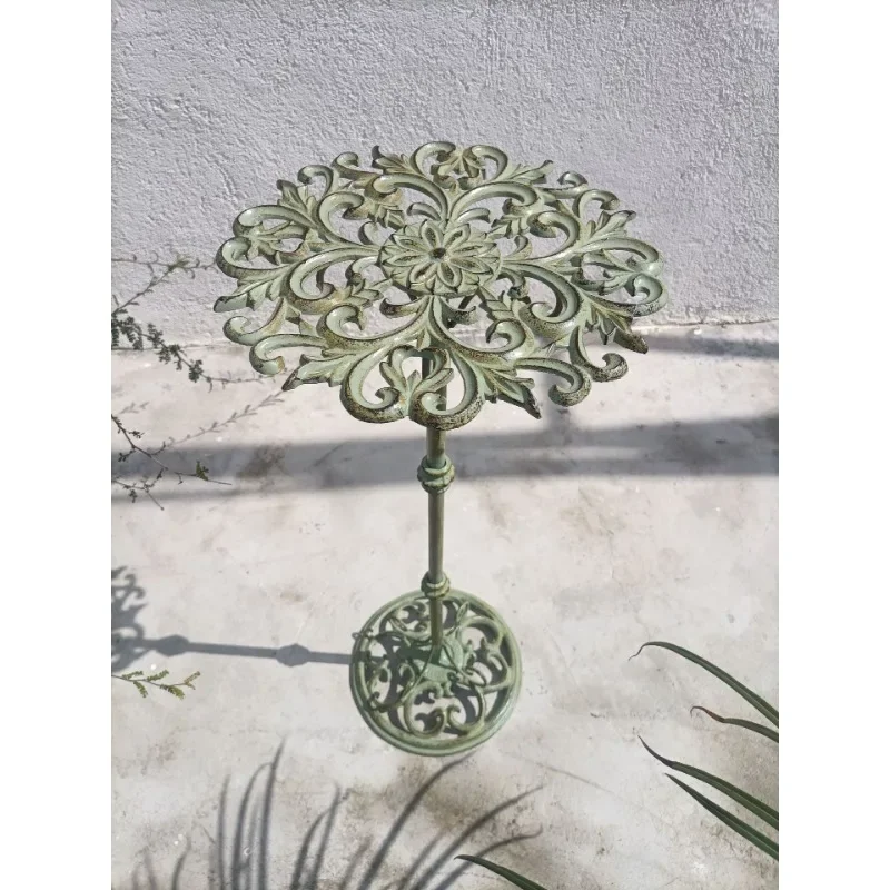 

Cast iron retro flower pot base tray outdoor court lift elevated rack