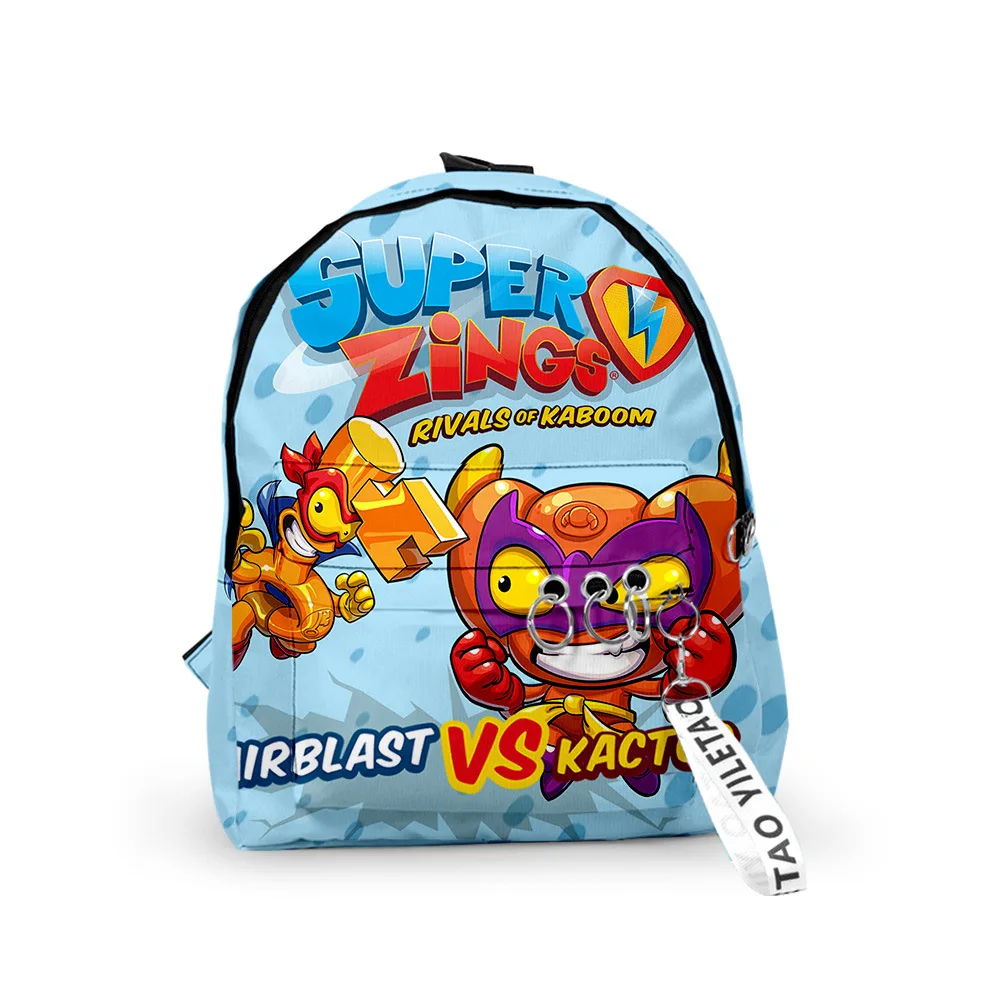 

Harajuku Popular Funny Superzings Backpacks Boys/Girls School Bags 3D Print Keychains Oxford Waterproof Cute Small Backpacks