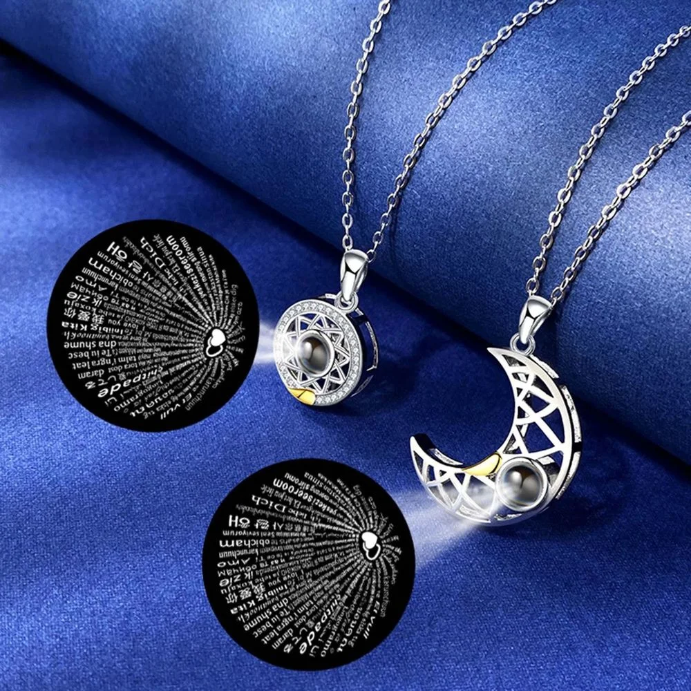 Magnetic Couple Matching Necklaces - 2 sztuk/zestaw para pasujący naszyjnik słońce