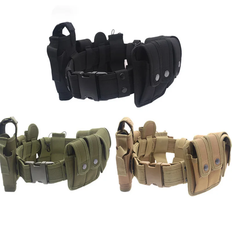10in1 Multifunctional Tactical Security Guard Duty Belt Gun Holster Magazine Pouch Set Utility Kit Belt Military Police Supplies