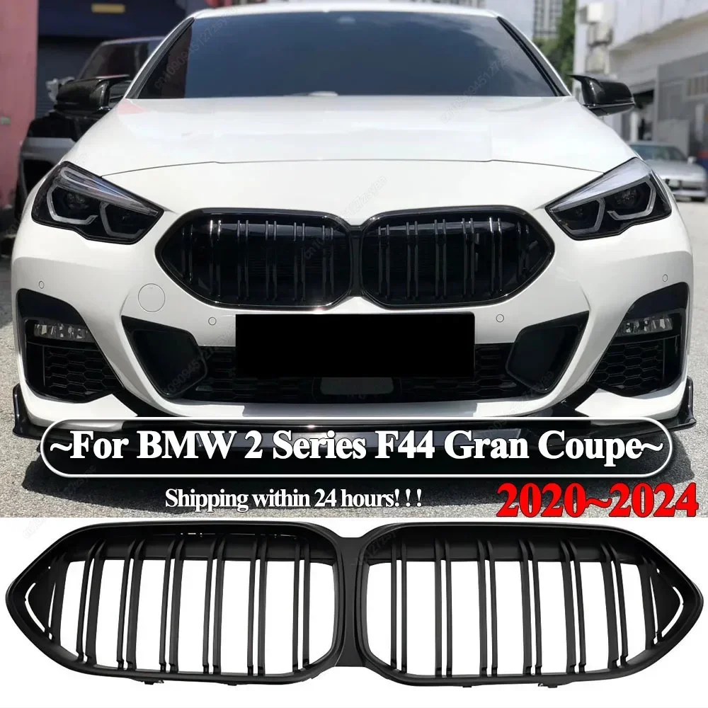 

Dual Slat Front Racing Grilles Grills For BMW 2 Series F44 218i 220i M235i 216d 218d 220d Gran Coupe M Sport 2020-2024 Black ABS
