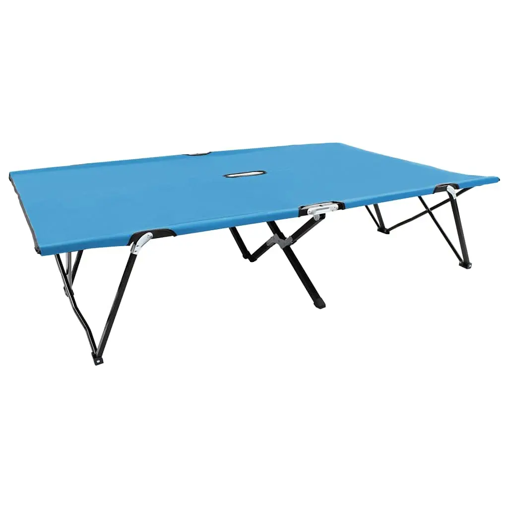 Silla Reclinable Plegable para Dos Personas, para Exteriores, Piscina, Playa, Jardín, Terraza, Estructura de Acero, Azul, Personalizable