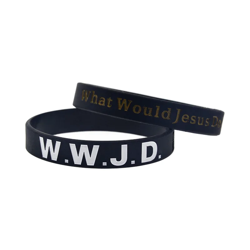 1 قطعة WWJD المطاط معصمه ماذا سيفعل يسوع سيليكون سوار الآية الكتاب المقدس المسيحية الإسورة