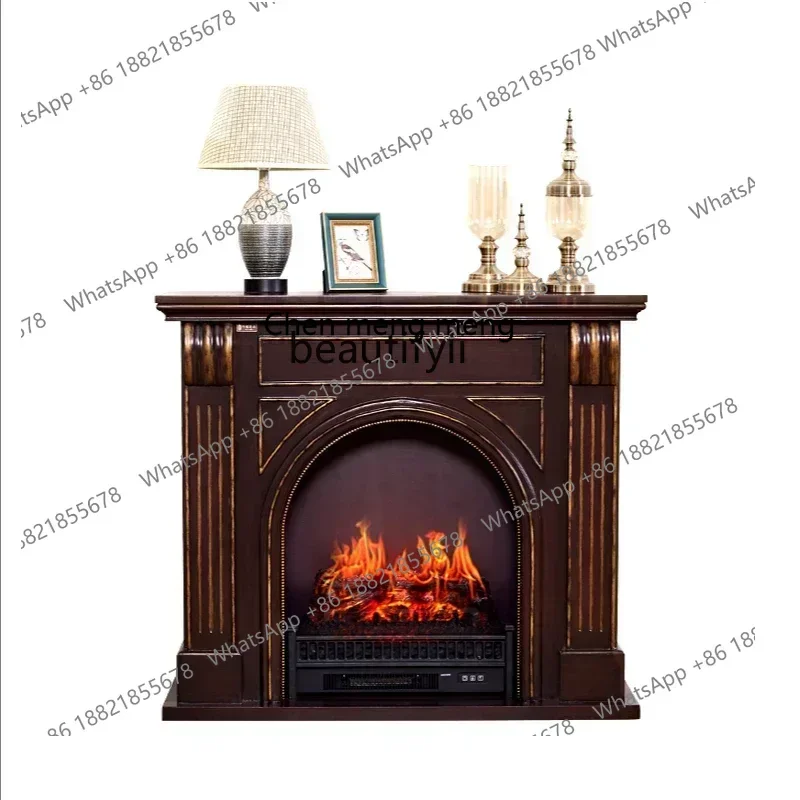 

X CQYAmerican 1.2 meters solid wood mantel electronic fireplace heating household villa famous decorative cabinet home accessor