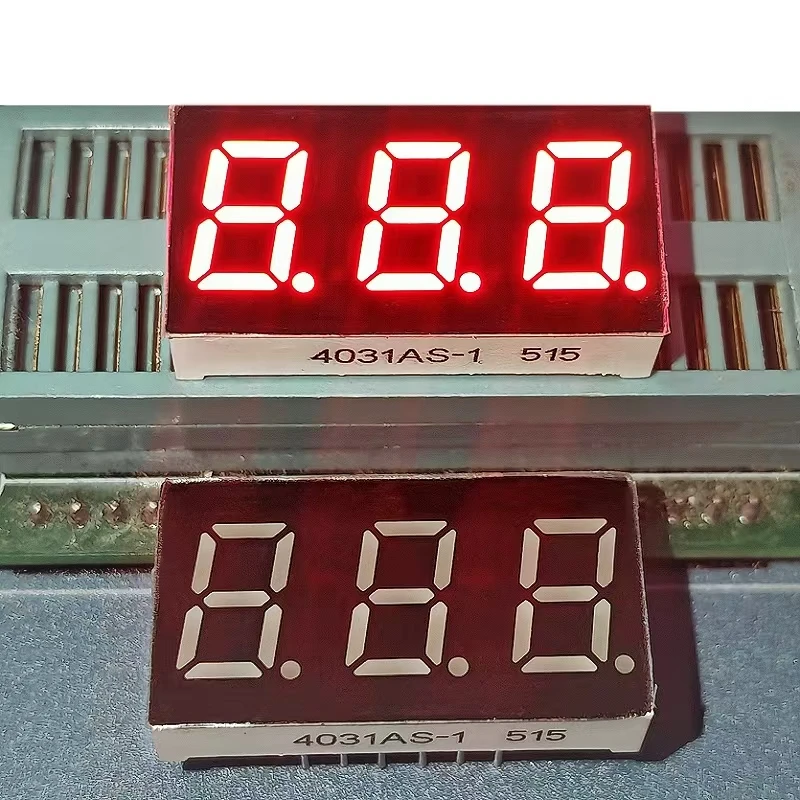 10PCS 0.4 Inch 3-Bit Red Light LED Digital Tube 4031BS Anode 4031AS Cathode Digital Tube 0.4 Inch 4031AS 4031BS