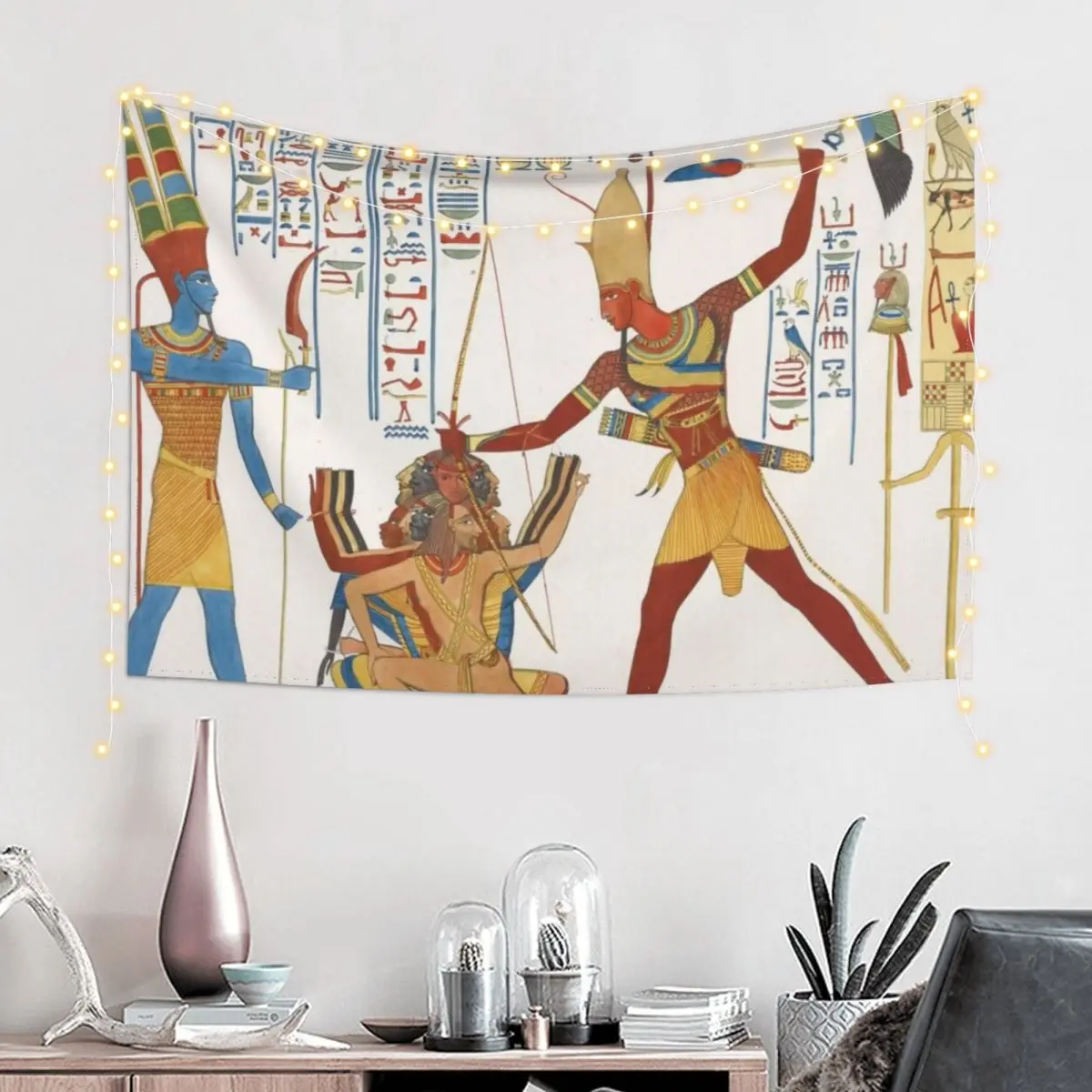 

Egyptian Pharaoh with bow and arrow artwork Tapestry Room Aesthetic Decor House Decoration Bedrooms Decor Tapestry