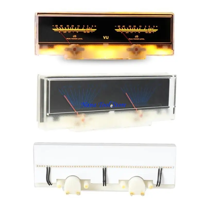 31GJ Dual Analog VU Meter 2-Way 5W-50W Amplifier/Speaker Switcher Box Panel Display Stainless Steel High Accuracy