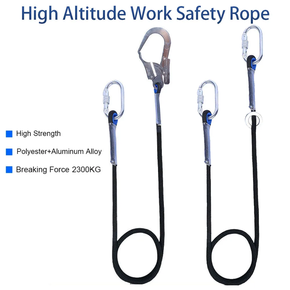 High Altitude Work Safety Belt Rope Hook Electrician Protective Safety Harness Rope Wear Resistant Anti Fall Buffer Safety Rope