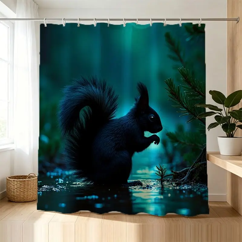 

Premium Waterproof Polyester Raccoon Animal Print Shower Curtain Jungle Bathroom Decor Tropical Wildlife Bath Curtain Home Acces