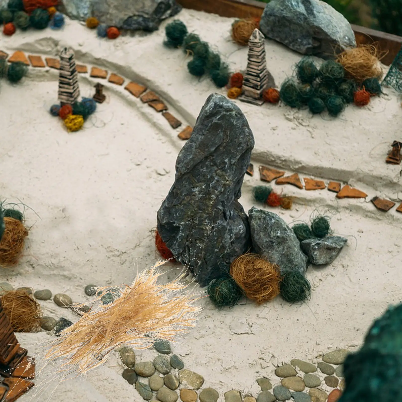 

1 Box Miniature Wheat Artificial Plants Realistic Simulation Wheat for Train Scenery Farm Diorama Railway Landscape Decoration