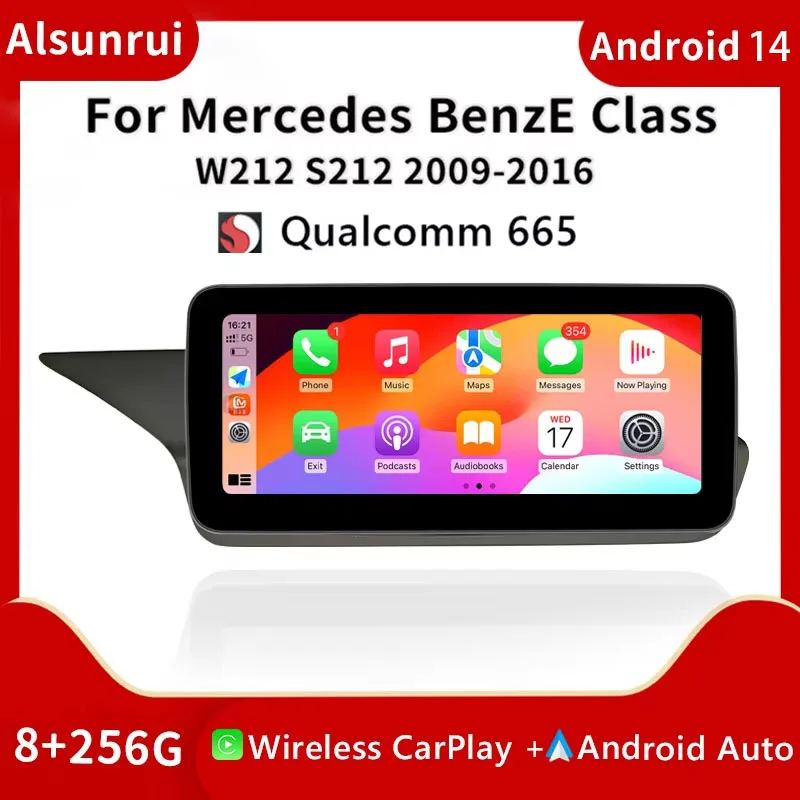 

Qualcomm Snapdragon 665 Android 14 Carplay For Mercedes W212 2009-2016 AutoRadio Multimedia Screen 4G GPS Navigation StereoAudio