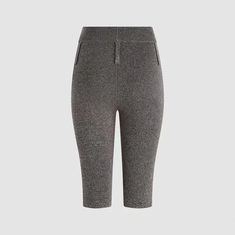2026, New Design, Women's 100% Wool Base Pant, Fashion High-Waisted Knitted Stretch Pants, High-Quality Top Set, Y2K Style