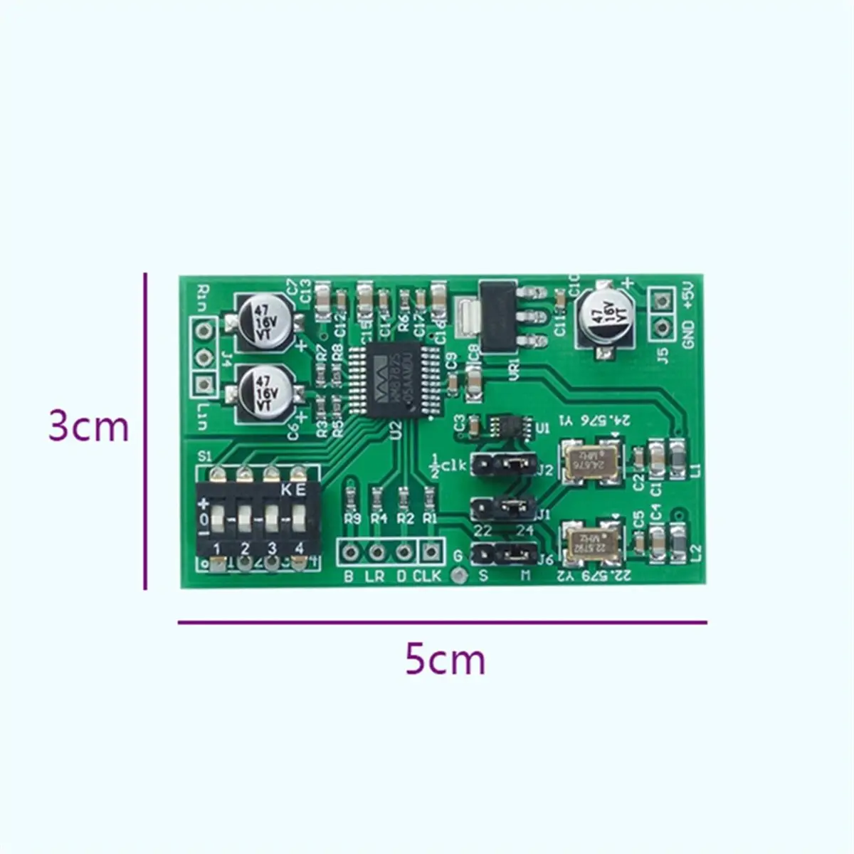 HAPPYDAY~ WM8782 Dual-Channel 24-Bit ADC Data Acquisition Card AUX Analog Audio to I2S Left/Right Aligned Digital Output Module