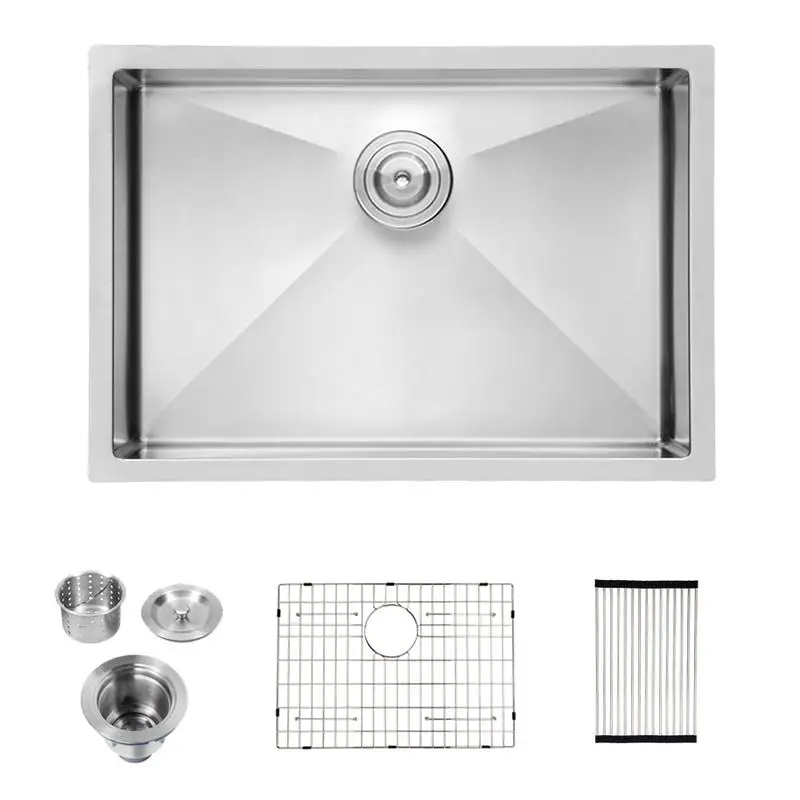 

28 Inch Undermount Sink - 28"x18"x10" Stainless Steel Kitchen Sink, 16 Gauge, 10 Inch Deep Single Bowl Basin