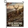 Deer Hunting Season Autumn Wildlife Deer Garden Flag 12x18 Inch llz