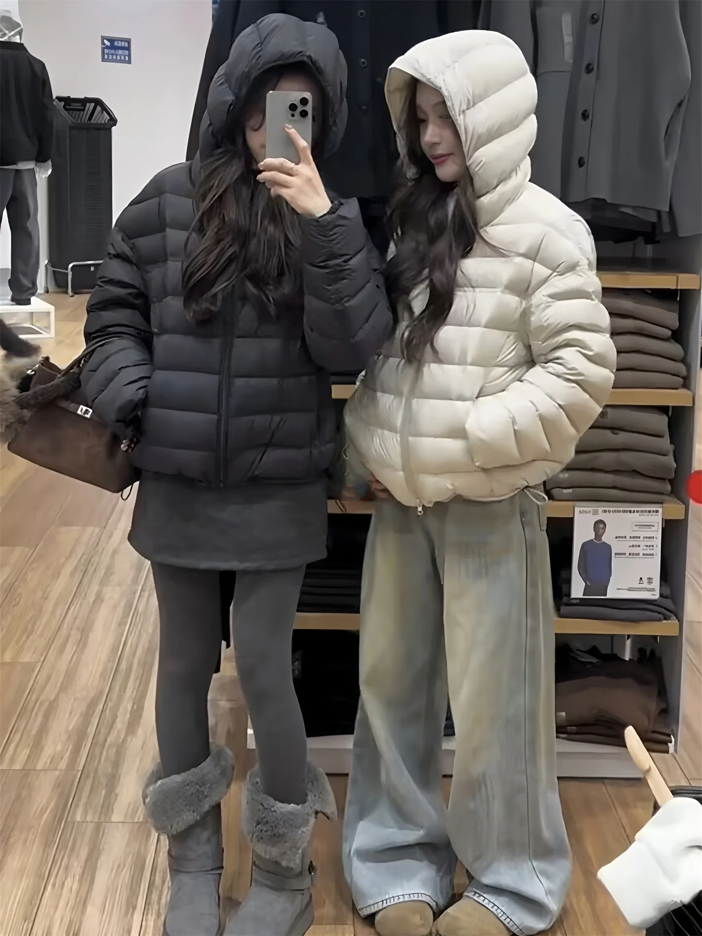 

Lightweight Short down Jacket Women's Casual Loose Fit Hooded White Duck Feather Korean Style Winter Coat Thin Outerwear