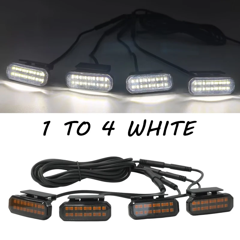 FOR Toyota Hilux Revo Car Center Grille Small Amber Light Single Color Snap LED High Brightness Waterproof Models image 3