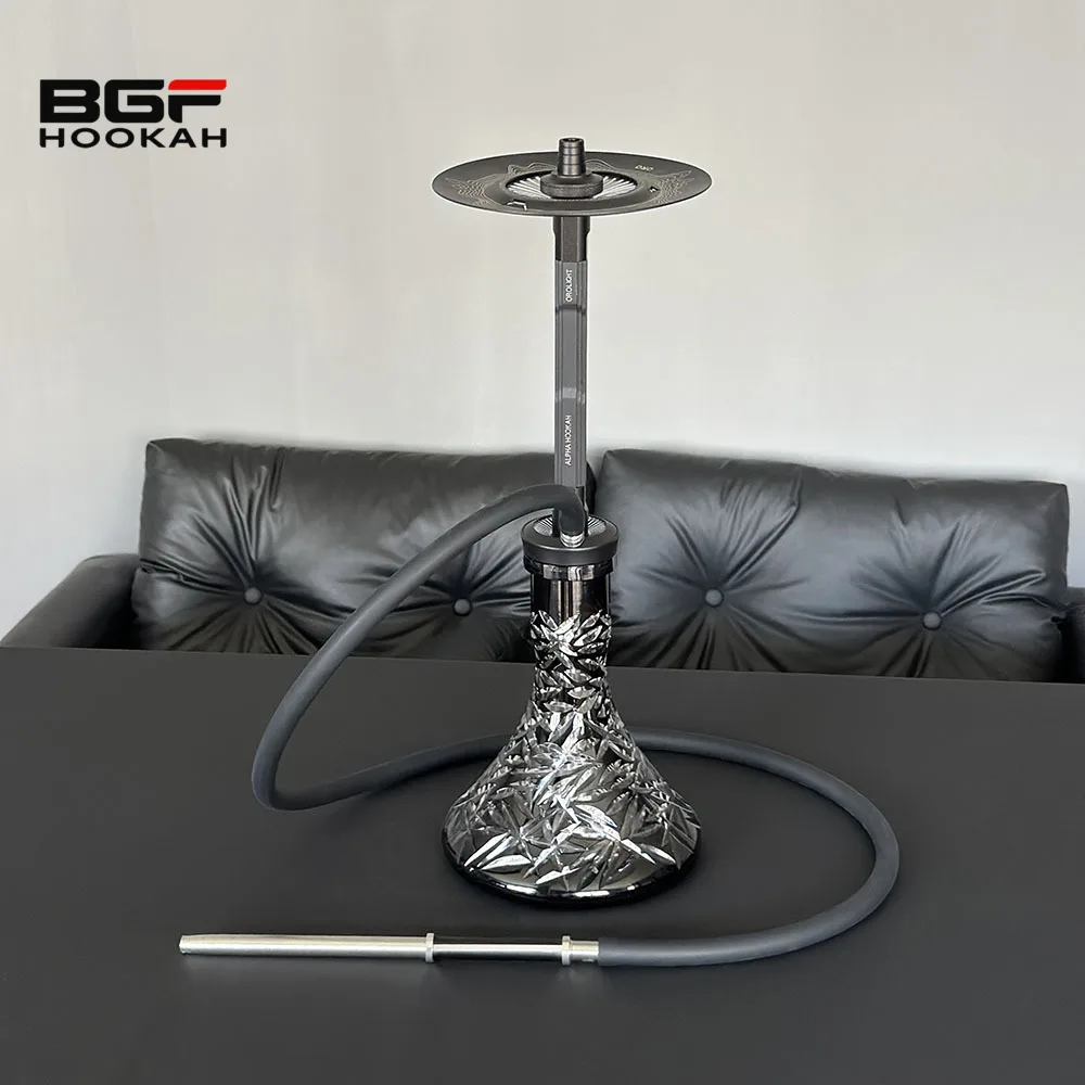 

Black Alpha ORO Hookah Narguile Chicha Cachimbas Water Pipe Alpha Russian Hookah Set Without Bottle