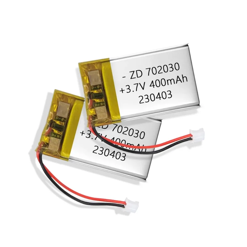 

High quality factory straight hair 3.7v 702030 400mah lithium battery Rechargeable lipo-lithium polymer battery