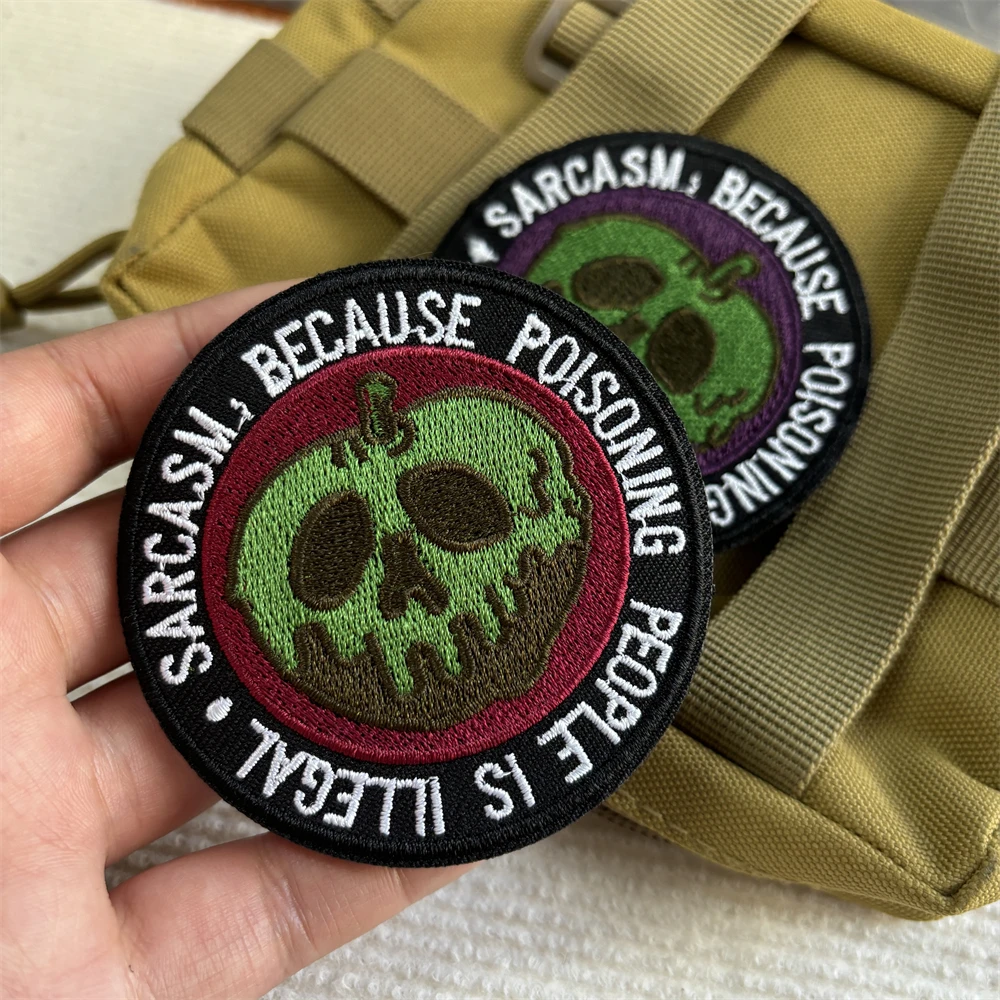 Kürbis Schädel Taktische Patch Militärische Moral Abzeichen Armband Gestickte Haken und Schleife Patches Kleidung Rucksack Aufkleber