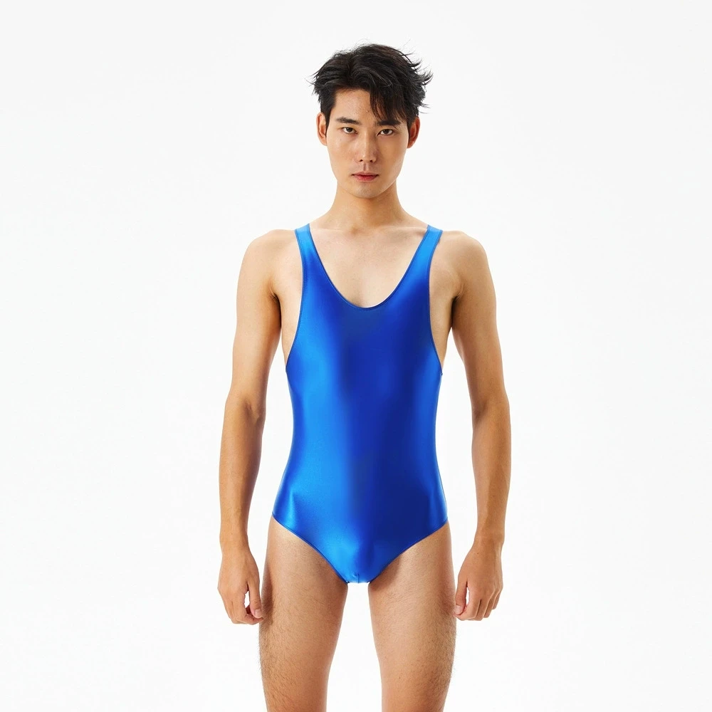 ชุดสูทผู้ชายผ้าซาตินเนื้อเรียบแบบชิ้นเดียว รัดรูป เซ็กซี่ ไซส์ใหญ่ สินค้าขายดีข้ามพรมแดน เหมาะสำหรับโยคะ ฟิตเนส และสวมใส่สบายๆ